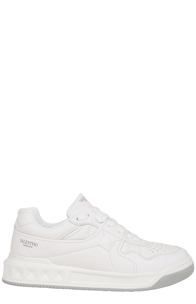 Shop Valentino Garavani Roman Stud Lace In White