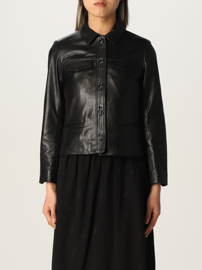 Shop Zadig & Voltaire Leather Jacket In Black