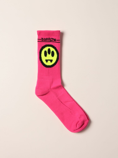 Shop Barrow Logo Socks In Fuchsia