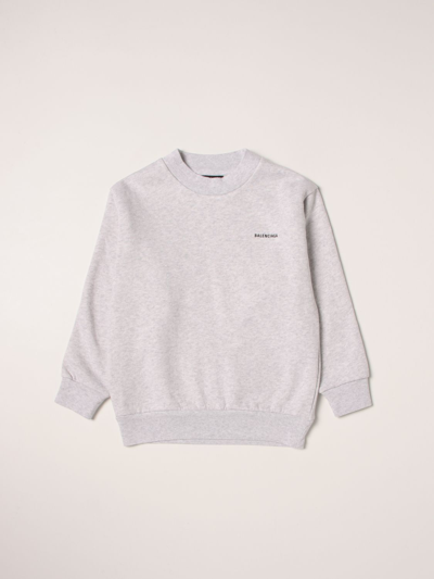 Shop Balenciaga Cotton Jumper With Logo In Grey