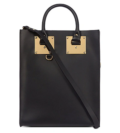 Shop Sophie Hulme Leather Tote In Black