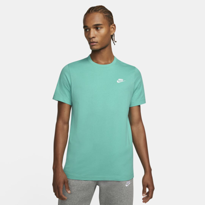 Shop Nike Sportswear Club Men's T-shirt In Washed Teal,white