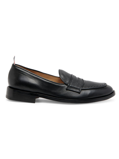 Shop Thom Browne Men's Soft Penny Loafers In Black