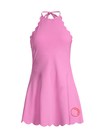Shop Marysia Women's Bianca Knit Halterneck Minidress In Blossom