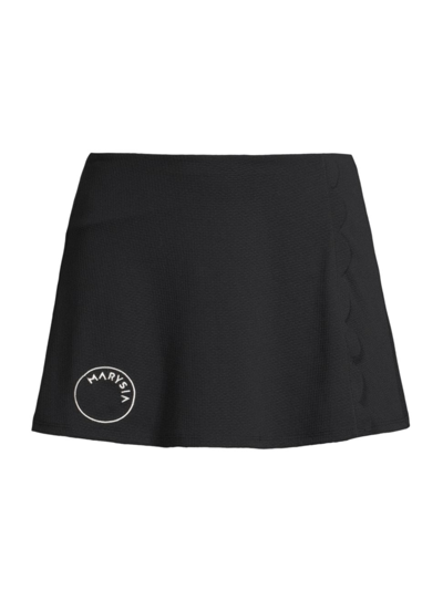 Shop Marysia Women's Steffi Knit Logo Mini Skort In Black