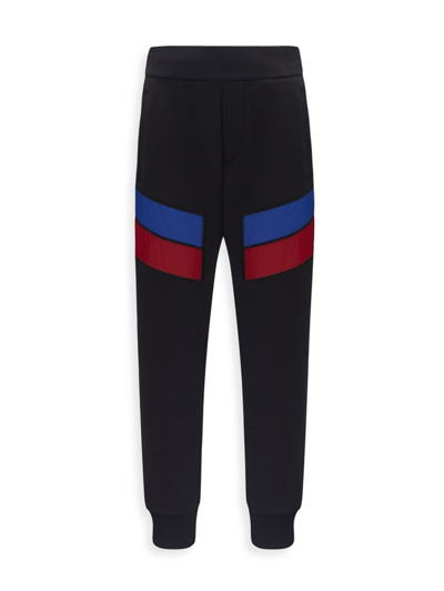 Shop Moncler Little Boy's & Boy's Striped Sweatpants In Black