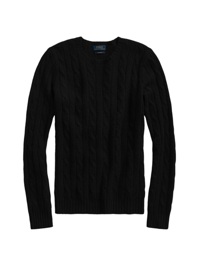 Shop Polo Ralph Lauren Women's Julianna Cable-knit Cashmere Sweater In Polo Black