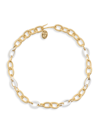 Shop Sylvia Toledano Women's Atlantis 22k Goldplated & Enamel Chain Necklace In White