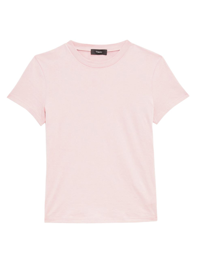 Shop Theory Short Sleeve Cotton T-shirt In Blush