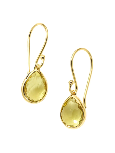 Shop Ippolita Women's Rock Candy 18k Green Gold & Citrine Teeny Teardrop Earrings
