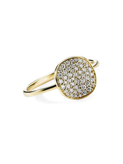 Shop Ippolita Women's Stardust Small Flower 18k Green Gold & Diamond Disc Ring