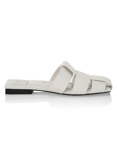 Shop Khaite Women's Perry Leather Fisherman Mules In White