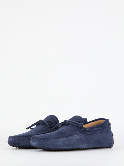Shop Tod's Gommino Blue Loafers