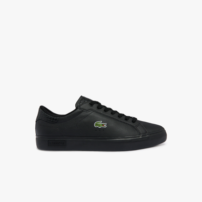 Lacoste Men's Powercourt Burnished Leather Sneakers - 9.5 In Black |  ModeSens