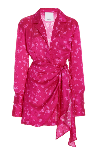 Shop Acler Women's Evanston Floral Jacquard Mini Shirt Dress In Pink