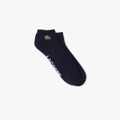 Shop Lacoste Unisex Sport Branded Stretch Cotton Low-cut Socks - 6.5 - 8.5 In Blue