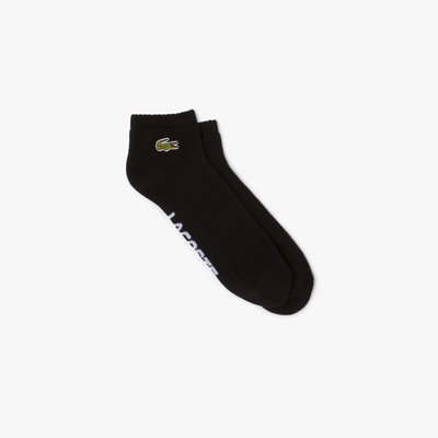 Shop Lacoste Unisex Sport Branded Stretch Cotton Low-cut Socks - 3 - 5.5 In Black