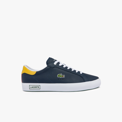 Lacoste Men's Powercourt Leather Accent Sneakers - 12 In Blue | ModeSens