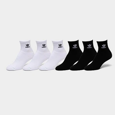 Shop Adidas Originals Trefoil Quarter Socks (6 Pack) In Black/white