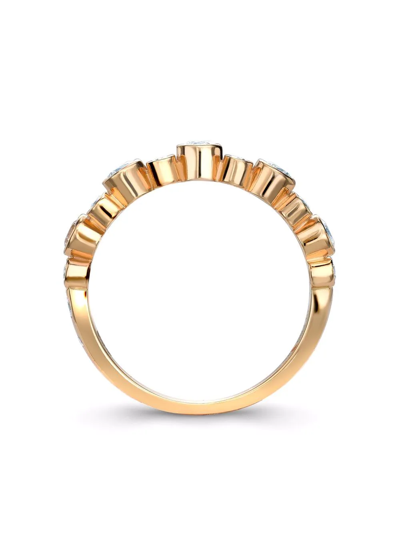 Shop Pragnell 18kt Rose Gold Bubbles Half-eternity Diamond Ring In Rosa