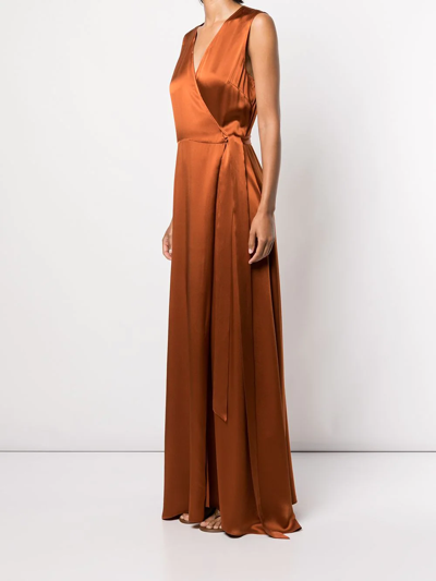 Shop Voz Frontwards Wrap Dress In Orange
