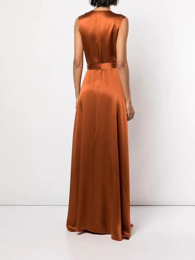 Shop Voz Frontwards Wrap Dress In Orange