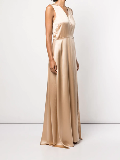 Voz Frontwards Wrap Dress In Gold