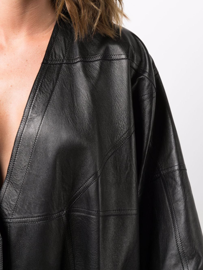 Shop Rick Owens Tecuatl Cropped-sleeves Coat In Black