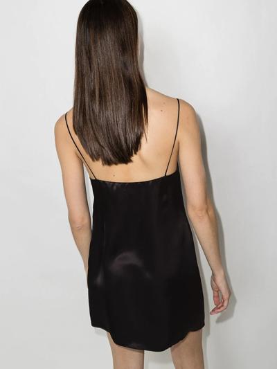 Vetements Logo-print Spaghetti-strap Dress In Schwarz