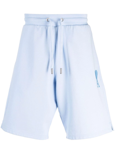 Shop Ami Alexandre Mattiussi Ami De Coeur Track Shorts In Blau