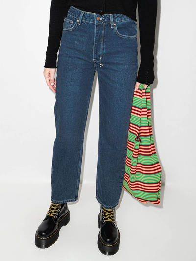 Shop Ksubi Brooklyn Bluebell Wide-leg Jeans In Blau