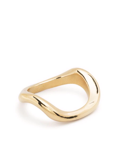 Shop Beatriz Palacios Small Gold-plated Wave Ring