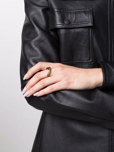 Beatriz Palacios Large Gold-plated Wave Ring In Gold