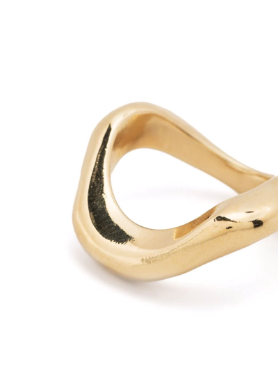 Shop Beatriz Palacios Large Gold-plated Wave Ring