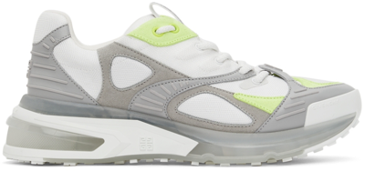 Shop Givenchy White & Grey Giv 1 Tr Sneakers In 746-fluo Yellow/grey