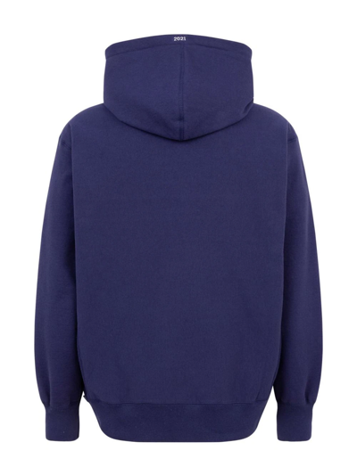Supreme Box Logo Drawstring Hoodie In Blue