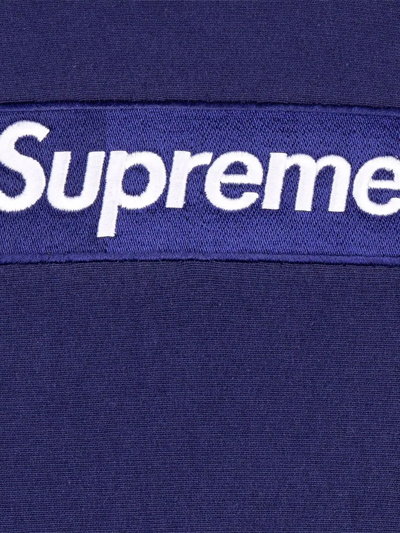 Supreme Box Logo Drawstring Hoodie In Blue