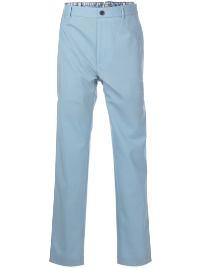 Shop Y/project Denim-panelled Tailored Trousers In Blue