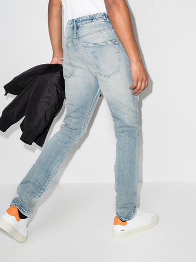Ksubi Crinkled Slim-cut Jeans In Blue