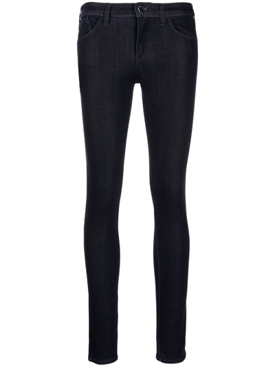 Shop Emporio Armani Low-rise Skinny Jeans In Blue