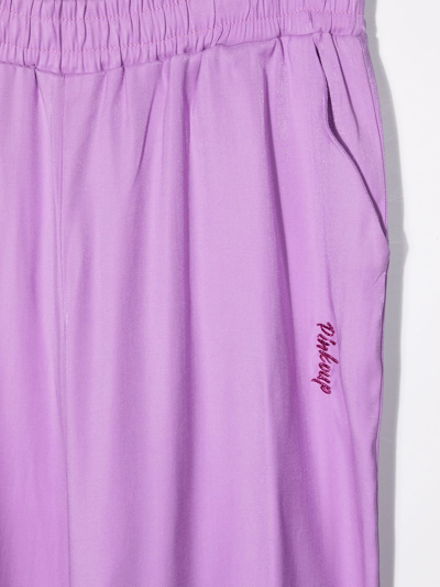 Shop Pinko Teen Wide-leg Trousers In Purple