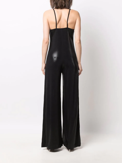 Shop Norma Kamali Faux Leather Jumpsuit In Black