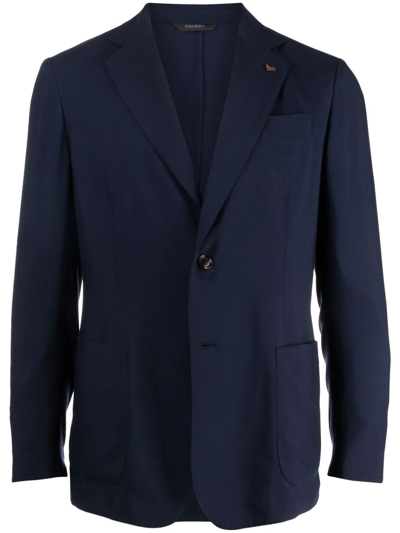 Shop Colombo Single-breasted Cashmere Suit Jacket In Blue