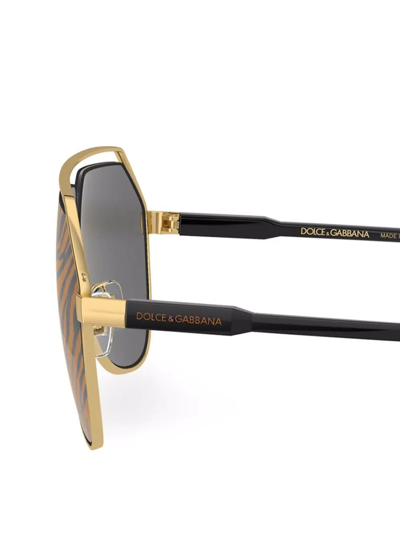 Shop Dolce & Gabbana Lunar New Year Sunglasses In Gold