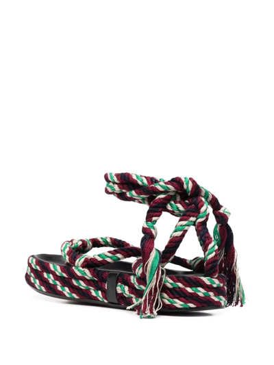 Shop Isabel Marant Erol Rope Sandals In Green
