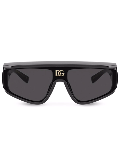 Shop Dolce & Gabbana Dg Crossed Sunglasses In Black