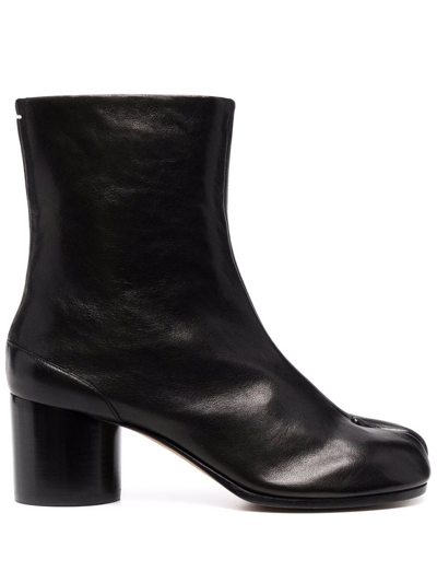 Shop Maison Margiela Tabi 60mm Leather Ankle Boots In Black