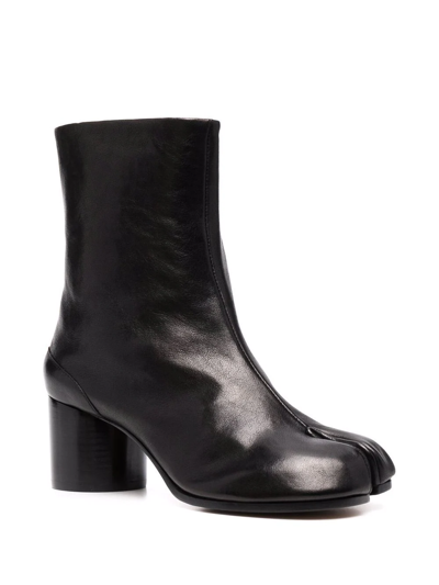 Shop Maison Margiela Tabi 60mm Leather Ankle Boots In Black