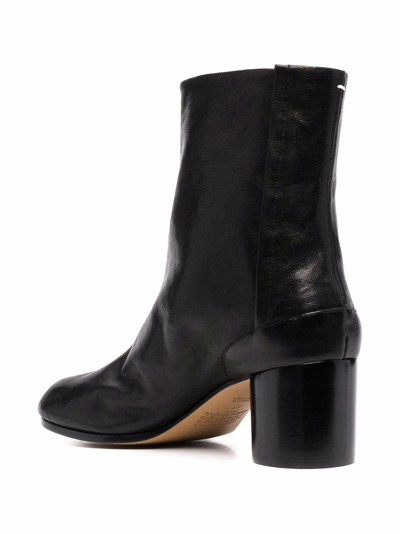 Shop Maison Margiela Tabi 60mm Leather Ankle Boots In Black