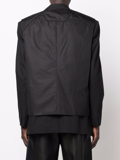 Juunj Two-layer Vest Blazer In Black